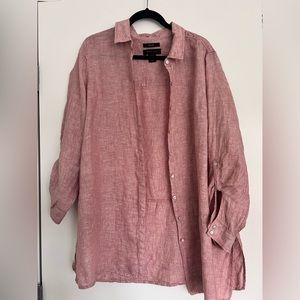 Tahari - dusty pink/ mauve linen shirt